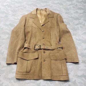 Aleksander Moi Coat Womens Medium Brown Leather Long Sleeve